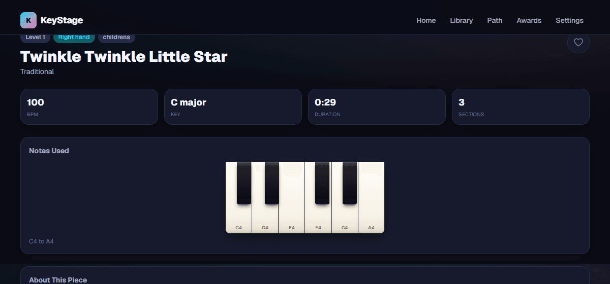 KeyStage piano learning preview