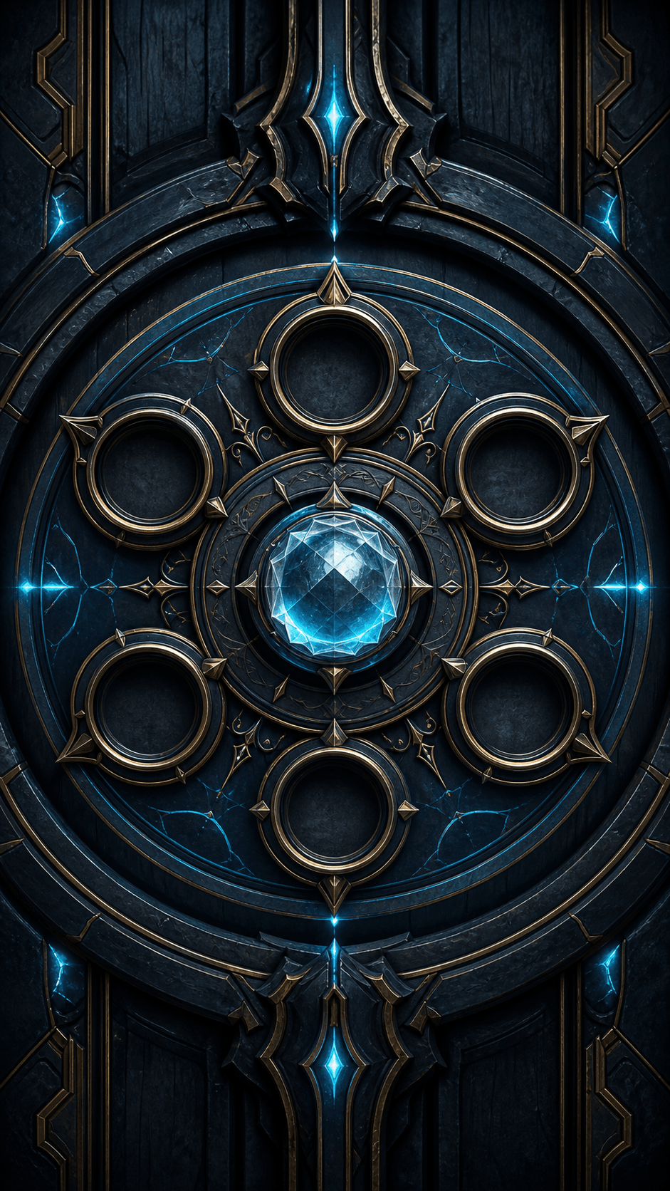 Close-up of Greg Sun fantasy-tech portal selector